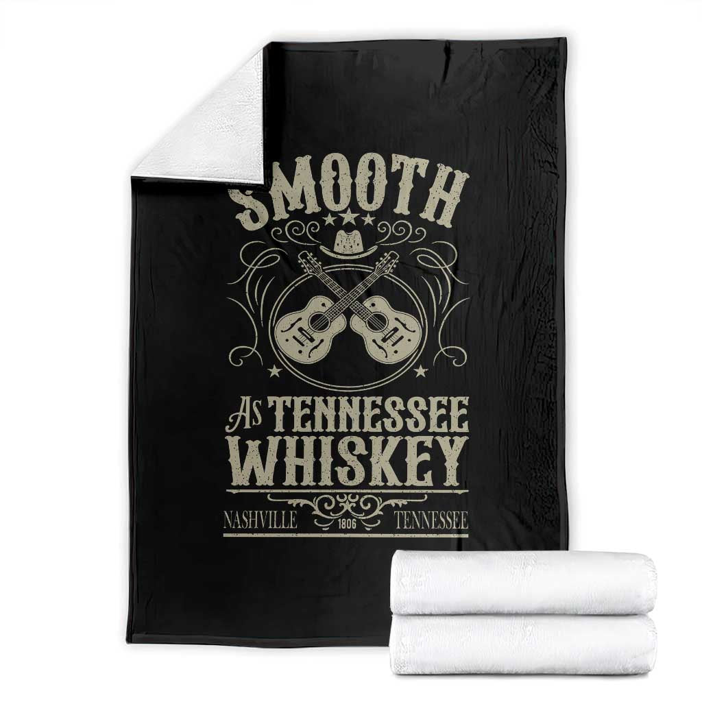 Smooth As Tennessee Whiskey Throw Blanket Country Music Guitar Drinking Addict TS02 Black Print Your Wear