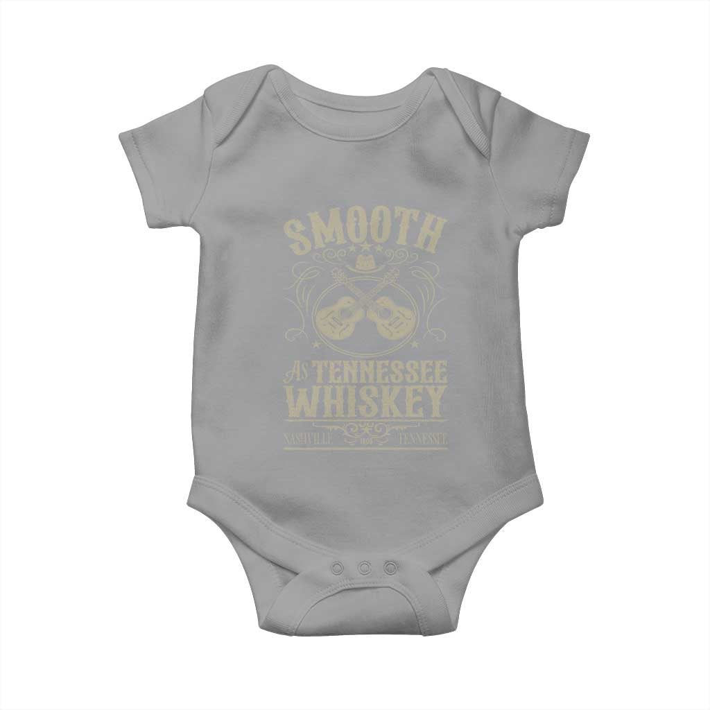 Smooth As Tennessee Whiskey Baby Onesie Country Music Guitar Drinking Addict TS02 Sport Gray Print Your Wear