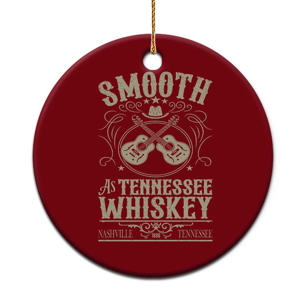 Smooth As Tennessee Whiskey Ceramic Ornament Country Music Guitar Drinking Addict TS02 1pc Red Print Your Wear