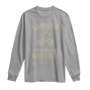 Smooth As Tennessee Whiskey Long Sleeve Shirt Country Music Guitar Drinking Addict TS02 Sport Gray Print Your Wear