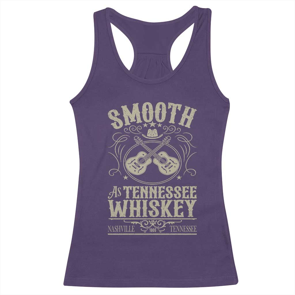 Smooth As Tennessee Whiskey Racerback Tank Top Country Music Guitar Drinking Addict TS02 Purple Print Your Wear