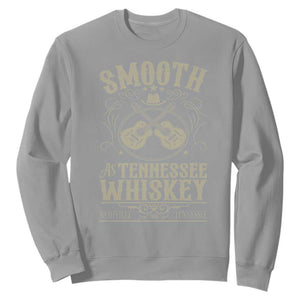 Smooth As Tennessee Whiskey Sweatshirt Country Music Guitar Drinking Addict TS02 Sport Gray Print Your Wear