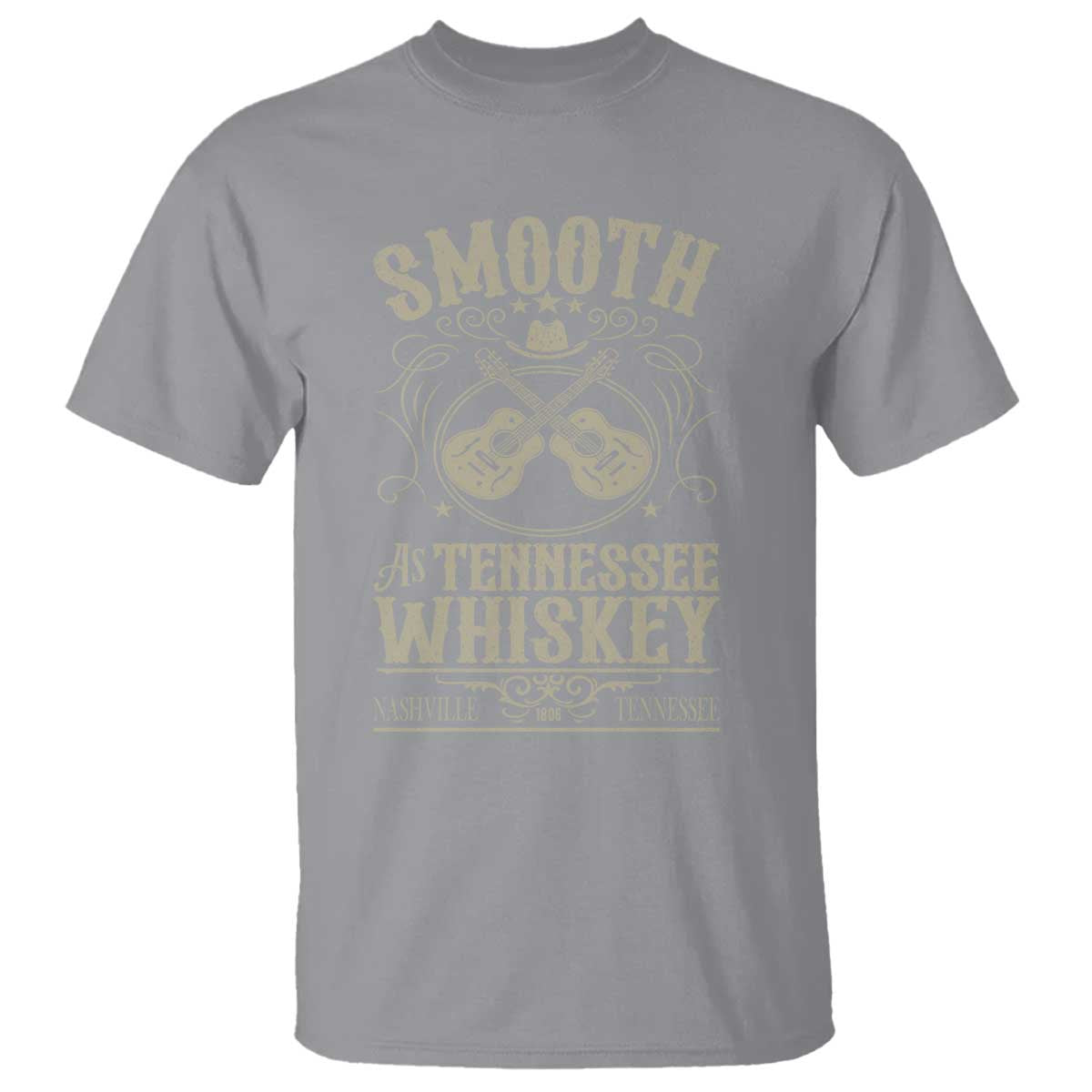 Smooth As Tennessee Whiskey T Shirt Country Music Guitar Drinking Addict TS02 Sport Gray Print Your Wear