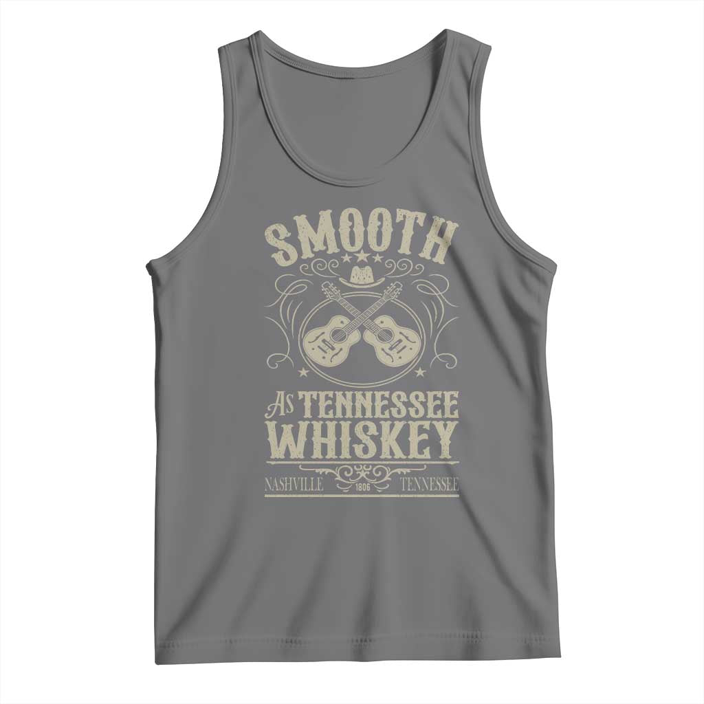 Smooth As Tennessee Whiskey Tank Top Country Music Guitar Drinking Addict TS02 Black Heather Print Your Wear