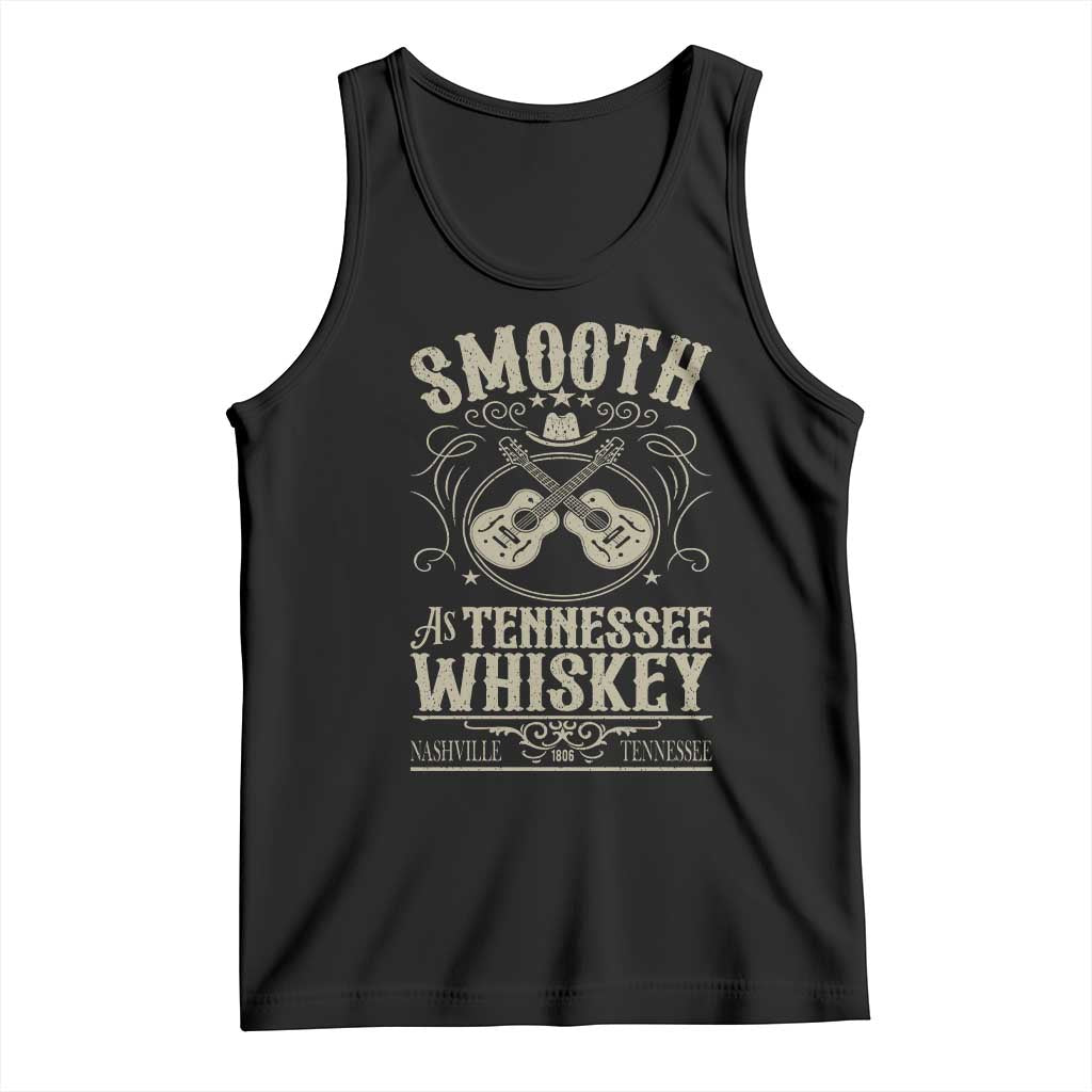 Smooth As Tennessee Whiskey Tank Top Country Music Guitar Drinking Addict TS02 Black Print Your Wear