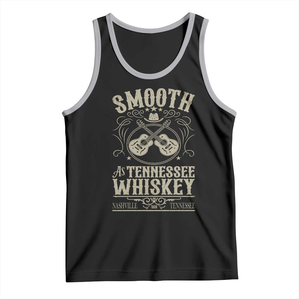 Smooth As Tennessee Whiskey Tank Top Country Music Guitar Drinking Addict TS02 Black Athletic Heather Print Your Wear