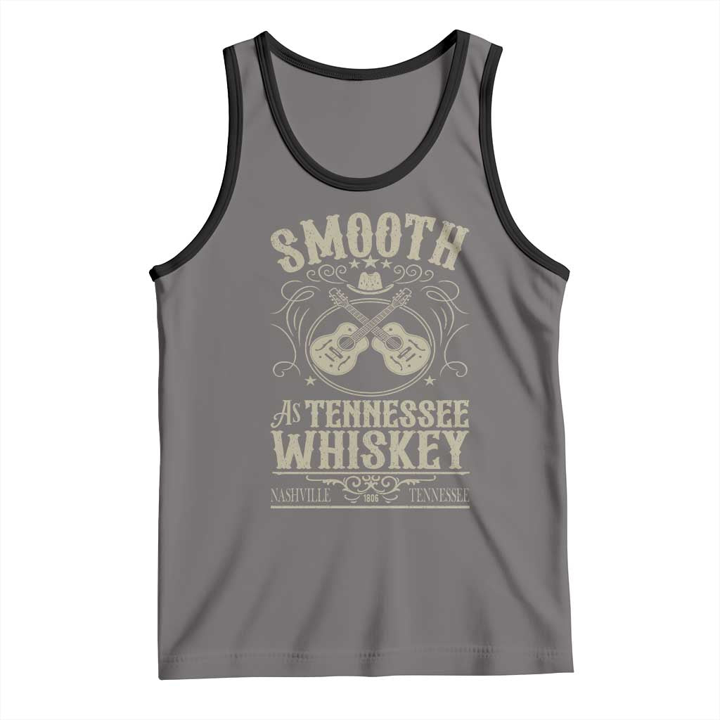 Smooth As Tennessee Whiskey Tank Top Country Music Guitar Drinking Addict TS02 Deep Heather Black Print Your Wear