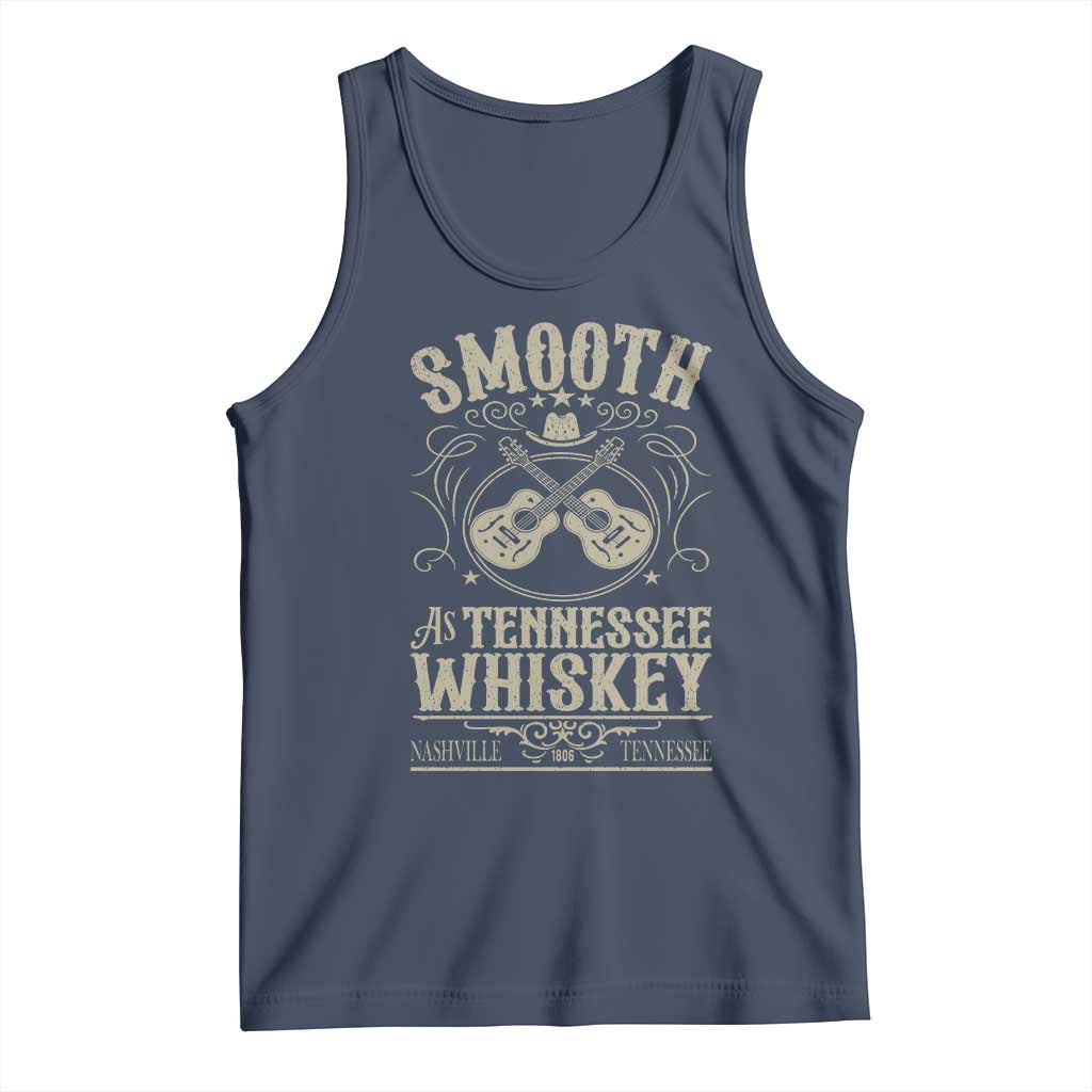 Smooth As Tennessee Whiskey Tank Top Country Music Guitar Drinking Addict TS02 Navy Print Your Wear