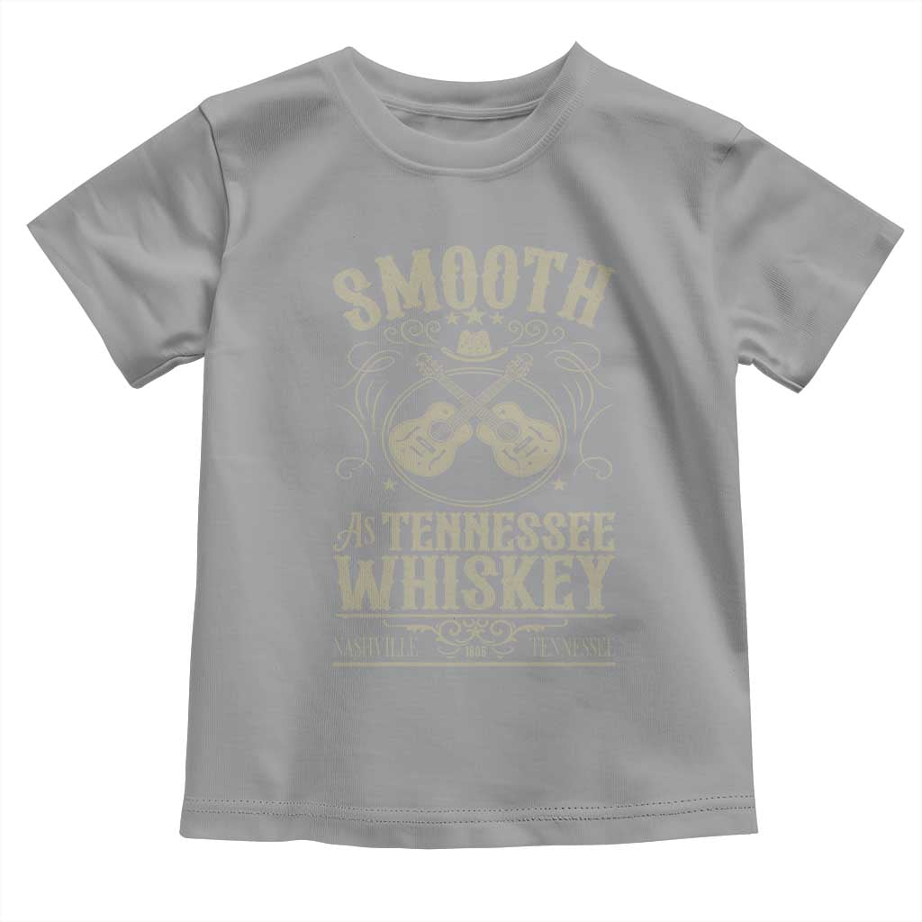 Smooth As Tennessee Whiskey Toddler T Shirt Country Music Guitar Drinking Addict TS02 Sport Gray Print Your Wear