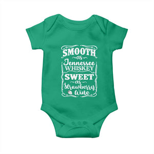 Smooth As Tennessee Whiskey Baby Onesie Sweet As Strawberry Wine Country Love TS02 Irish Green Print Your Wear