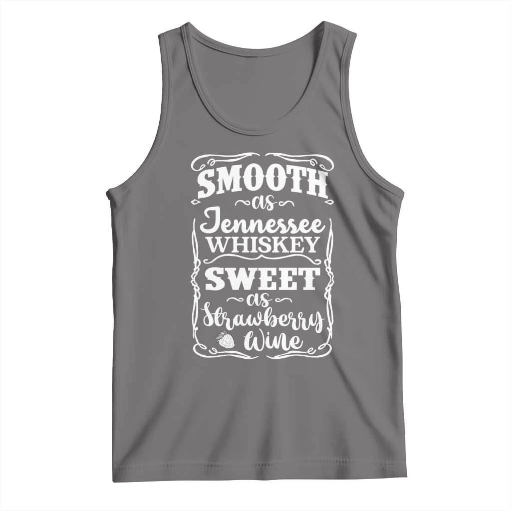 Smooth As Tennessee Whiskey Tank Top Sweet As Strawberry Wine Country Love TS02 Deep Heather Print Your Wear