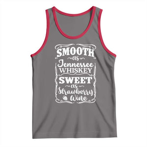 Smooth As Tennessee Whiskey Tank Top Sweet As Strawberry Wine Country Love TS02 Deep Heather Red Print Your Wear