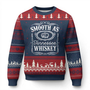 Smooth As Tennessee Whiskey Distillery Barrel Vintage Ugly Christmas Sweater TS02 Navy Red Print Your Wear