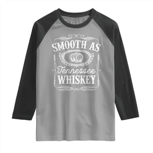 Smooth As Tennessee Whiskey Distillery Barrel Vintage Raglan Shirt TS02 Sport Gray Black Print Your Wear