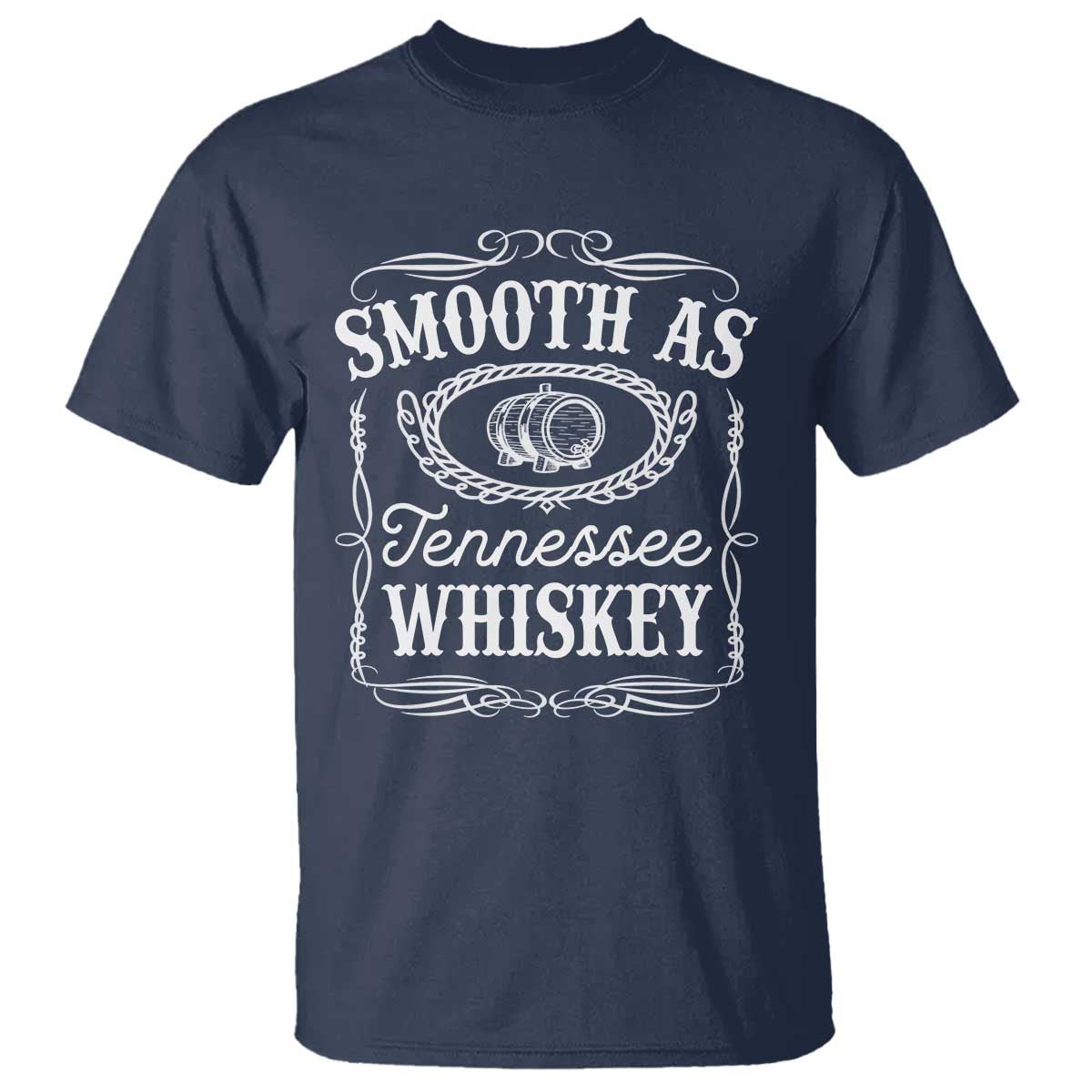 Smooth As Tennessee Whiskey Distillery Barrel Vintage T Shirt TS02 Navy Print Your Wear