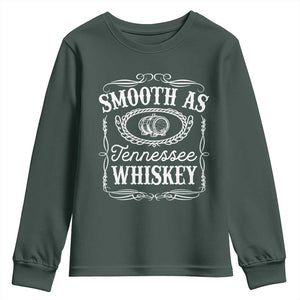 Smooth As Tennessee Whiskey Distillery Barrel Vintage Youth Sweatshirt TS02 Dark Forest Green Print Your Wear