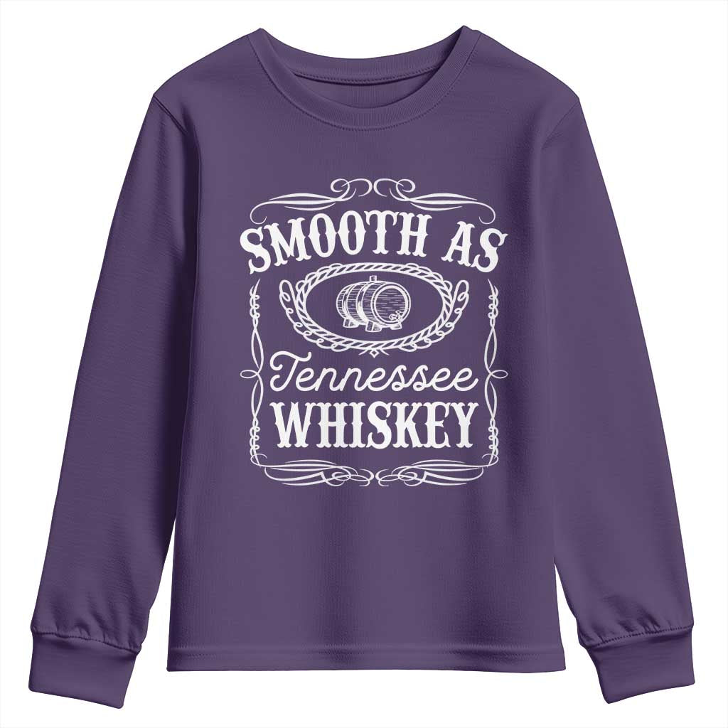 Smooth As Tennessee Whiskey Distillery Barrel Vintage Youth Sweatshirt TS02 Purple Print Your Wear