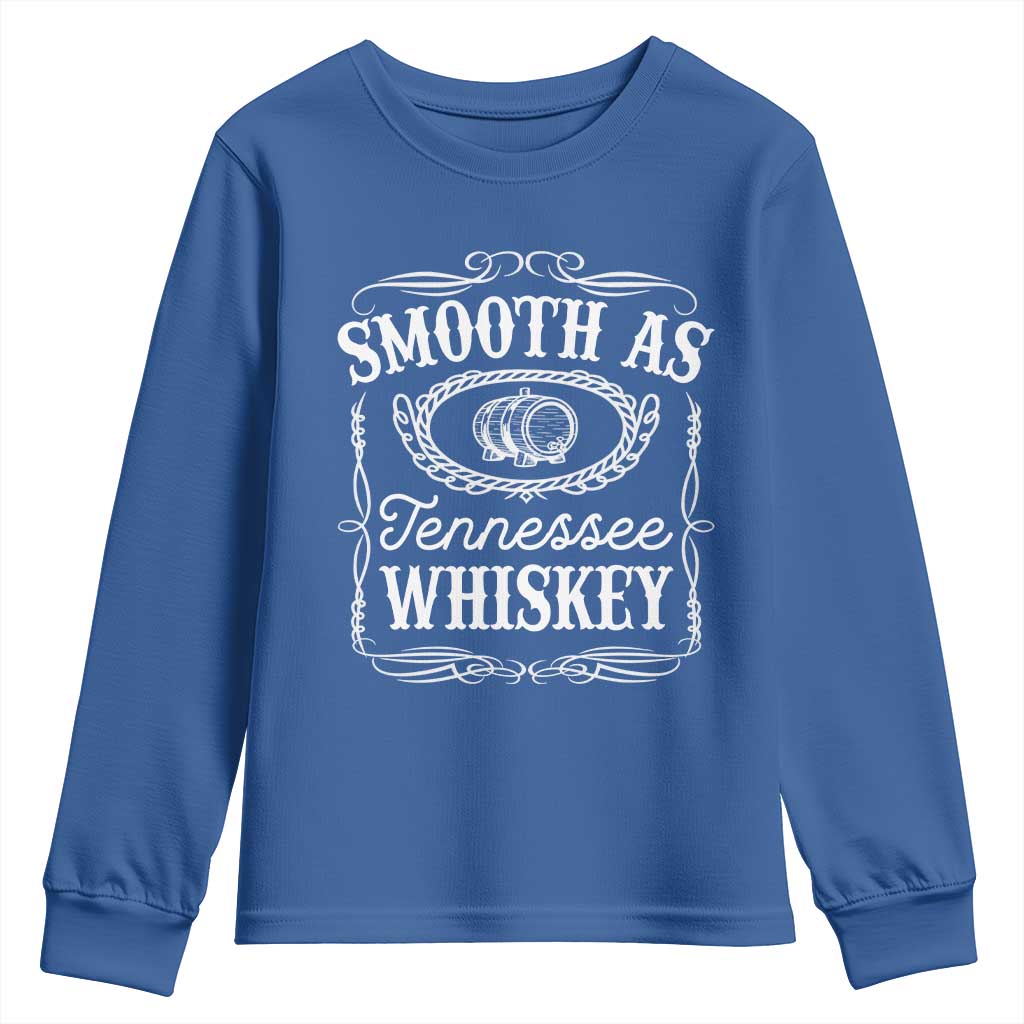 Smooth As Tennessee Whiskey Distillery Barrel Vintage Youth Sweatshirt TS02 Royal Blue Print Your Wear