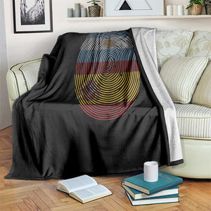Argentina Spain Flag Fingerprint Graphic Throw Blanket Dual Heritage Spanish Argetine Pride Match Day