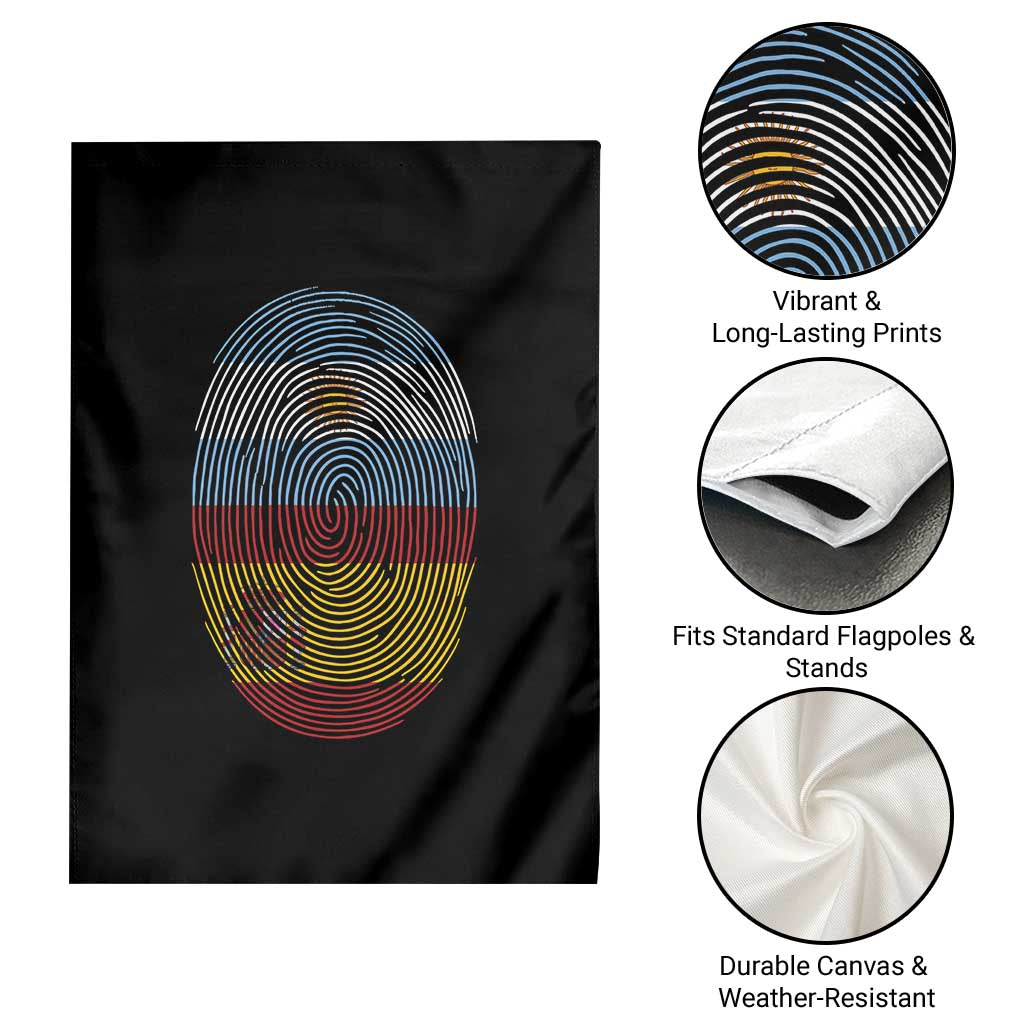 Argentina Spain Flag Fingerprint Graphic Garden Flag Dual Heritage Spanish Argetine Pride Match Day