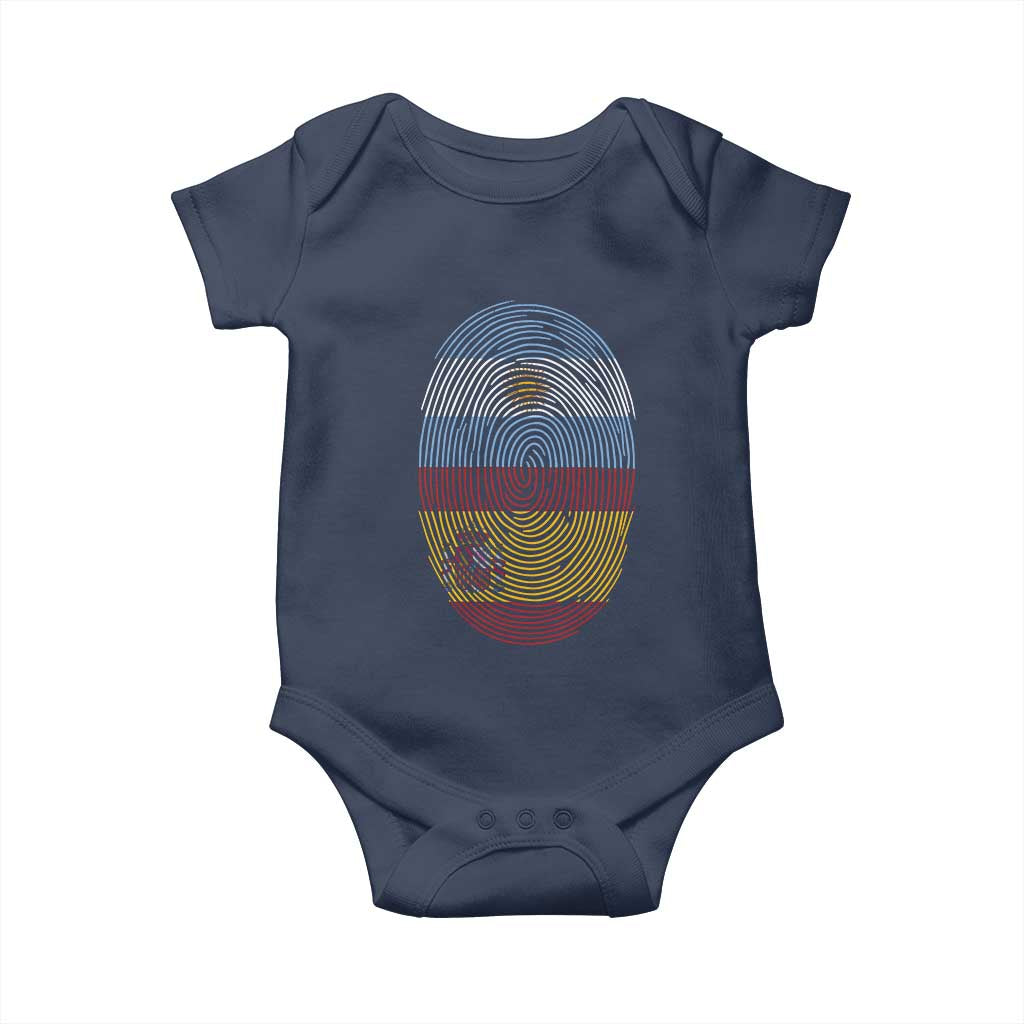 Argentina Spain Flag Fingerprint Graphic Baby Onesie Dual Heritage Spanish Argetine Pride Match Day