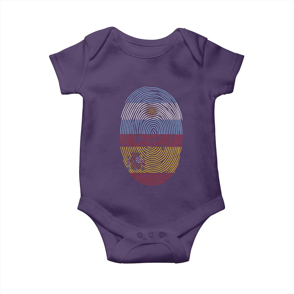 Argentina Spain Flag Fingerprint Graphic Baby Onesie Dual Heritage Spanish Argetine Pride Match Day