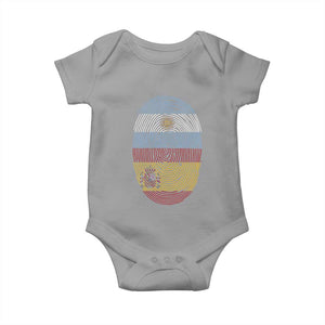 Argentina Spain Flag Fingerprint Graphic Baby Onesie Dual Heritage Spanish Argetine Pride Match Day