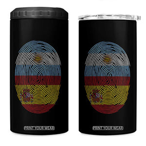 Argentina Spain Flag Fingerprint Graphic 4 in 1 Can Cooler Tumbler Dual Heritage Spanish Argetine Pride Match Day