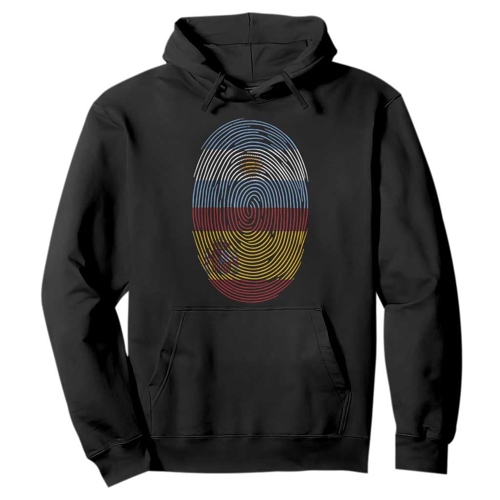 Argentina Spain Flag Fingerprint Graphic Hoodie Dual Heritage Spanish Argetine Pride Match Day