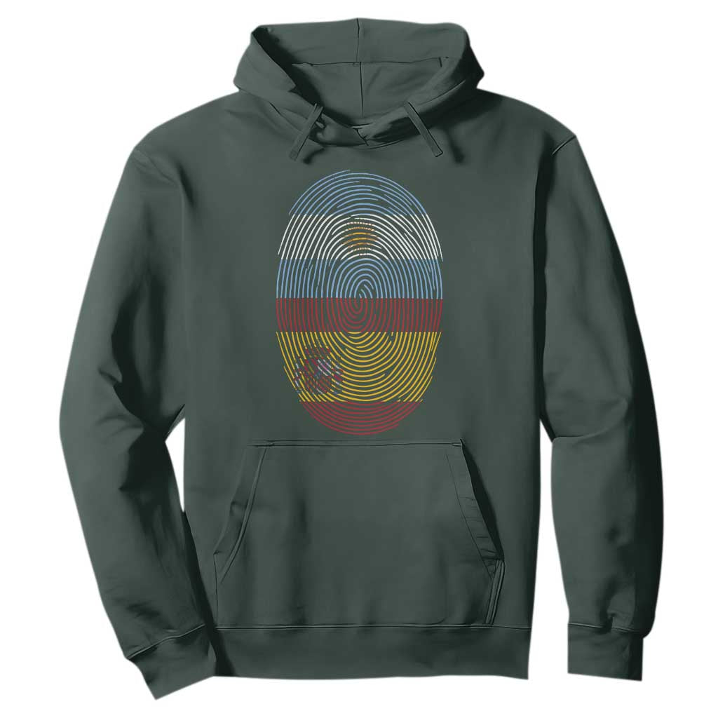 Argentina Spain Flag Fingerprint Graphic Hoodie Dual Heritage Spanish Argetine Pride Match Day