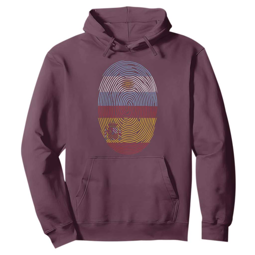 Argentina Spain Flag Fingerprint Graphic Hoodie Dual Heritage Spanish Argetine Pride Match Day
