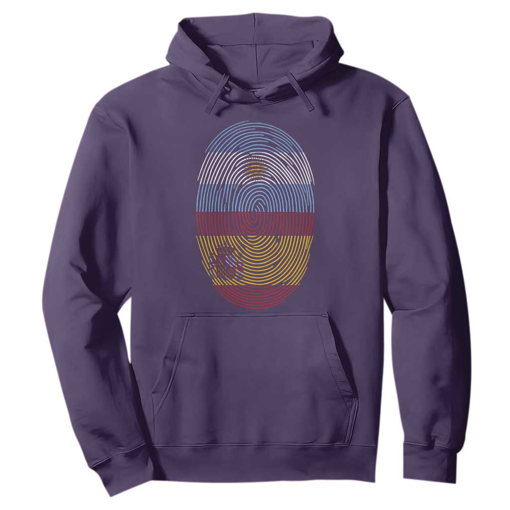 Argentina Spain Flag Fingerprint Graphic Hoodie Dual Heritage Spanish Argetine Pride Match Day