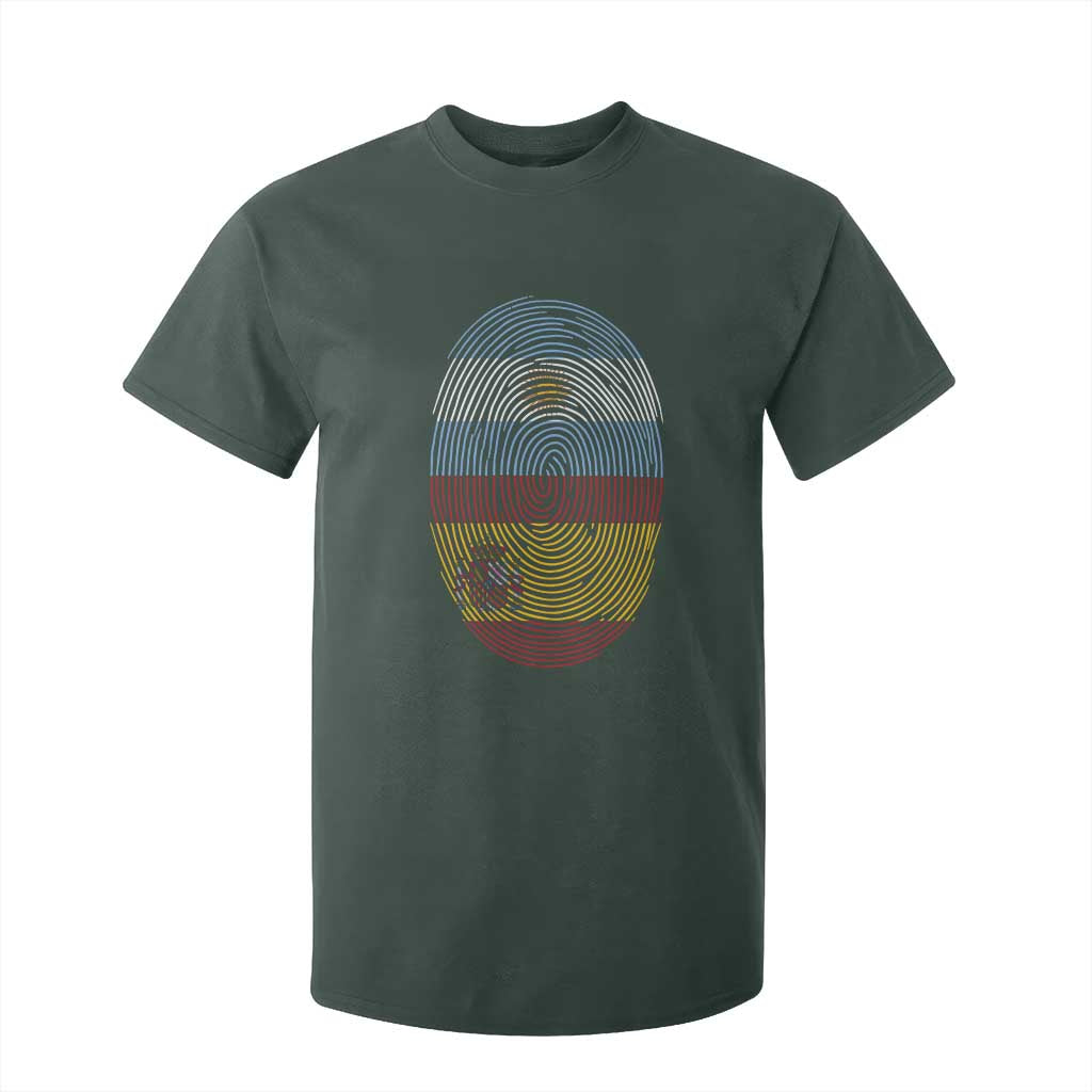 Argentina Spain Flag Fingerprint Graphic T Shirt For Kid Dual Heritage Spanish Argetine Pride Match Day