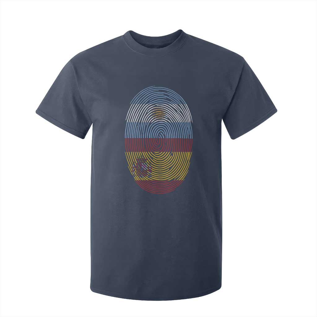 Argentina Spain Flag Fingerprint Graphic T Shirt For Kid Dual Heritage Spanish Argetine Pride Match Day