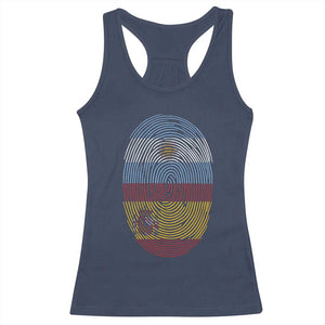 Argentina Spain Flag Fingerprint Graphic Racerback Tank Top Dual Heritage Spanish Argetine Pride Match Day