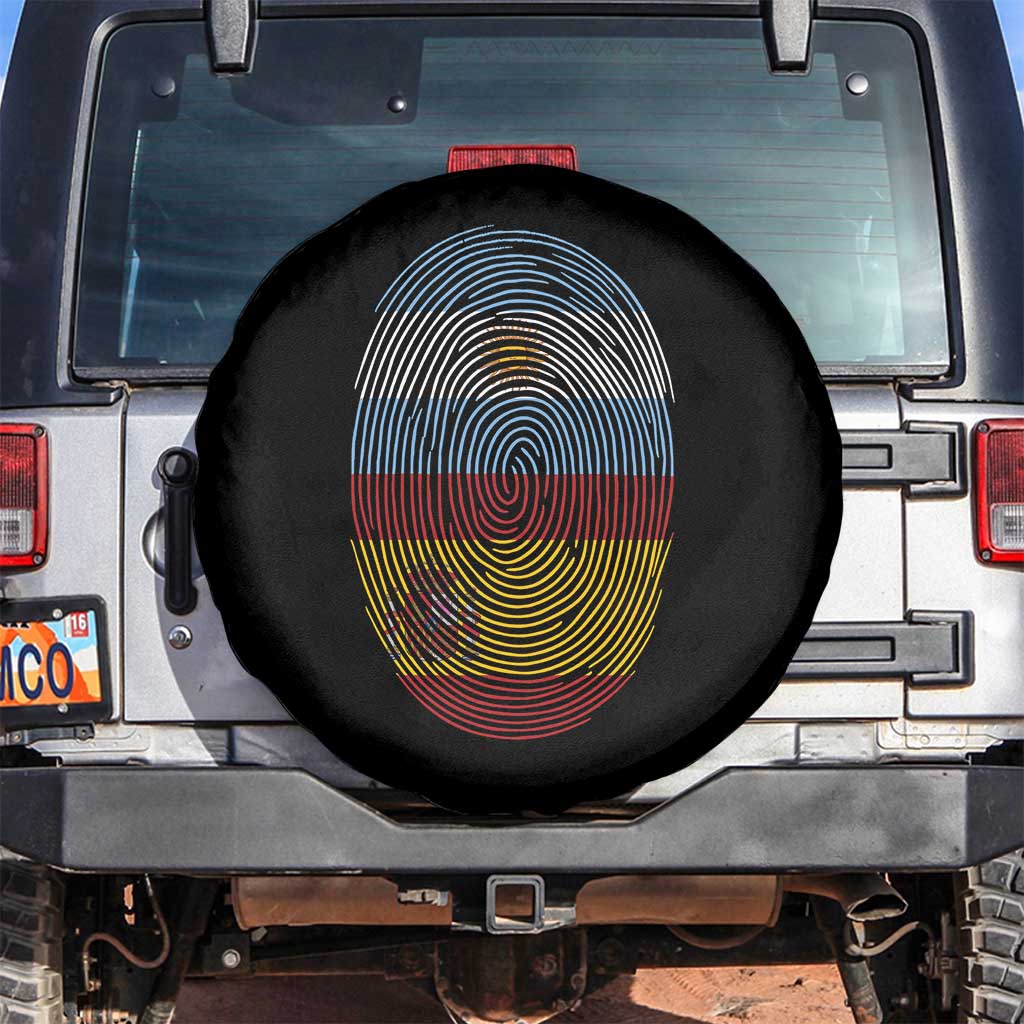 Argentina Spain Flag Fingerprint Graphic Spare Tire Cover Dual Heritage Spanish Argetine Pride Match Day