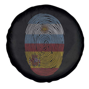 Argentina Spain Flag Fingerprint Graphic Spare Tire Cover Dual Heritage Spanish Argetine Pride Match Day