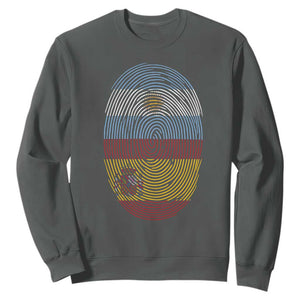 Argentina Spain Flag Fingerprint Graphic Sweatshirt Dual Heritage Spanish Argetine Pride Match Day