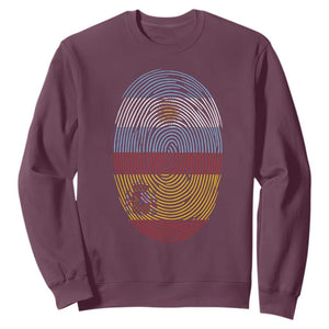 Argentina Spain Flag Fingerprint Graphic Sweatshirt Dual Heritage Spanish Argetine Pride Match Day