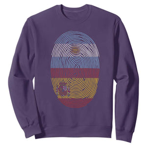 Argentina Spain Flag Fingerprint Graphic Sweatshirt Dual Heritage Spanish Argetine Pride Match Day
