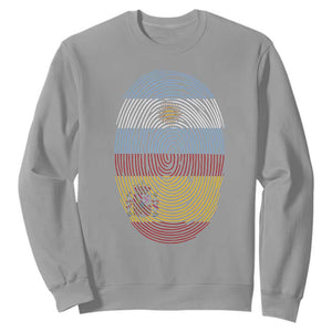 Argentina Spain Flag Fingerprint Graphic Sweatshirt Dual Heritage Spanish Argetine Pride Match Day