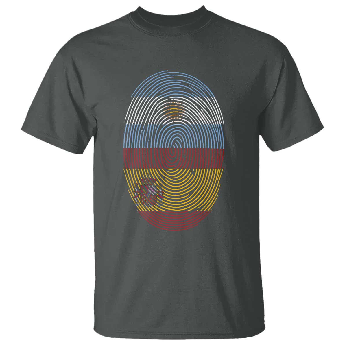 Argentina Spain Flag Fingerprint Graphic T Shirt Dual Heritage Spanish Argetine Pride Match Day