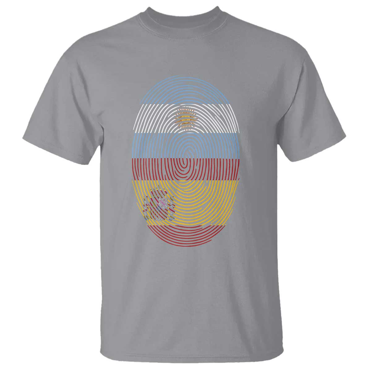 Argentina Spain Flag Fingerprint Graphic T Shirt Dual Heritage Spanish Argetine Pride Match Day