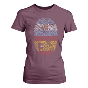 Argentina Spain Flag Fingerprint Graphic T Shirt For Women Dual Heritage Spanish Argetine Pride Match Day