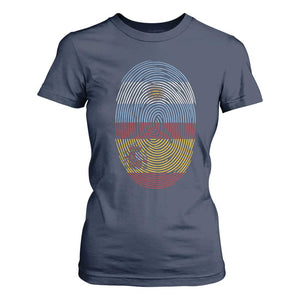 Argentina Spain Flag Fingerprint Graphic T Shirt For Women Dual Heritage Spanish Argetine Pride Match Day