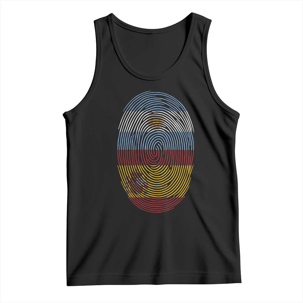 Argentina Spain Flag Fingerprint Graphic Tank Top Dual Heritage Spanish Argetine Pride Match Day