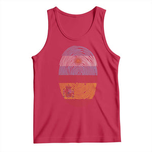 Argentina Spain Flag Fingerprint Graphic Tank Top Dual Heritage Spanish Argetine Pride Match Day