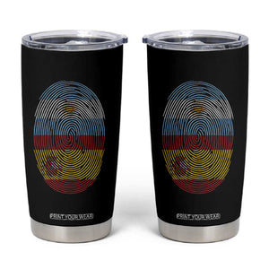 Argentina Spain Flag Fingerprint Graphic Tumbler Cup Dual Heritage Spanish Argetine Pride Match Day