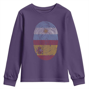 Argentina Spain Flag Fingerprint Graphic Youth Sweatshirt Dual Heritage Spanish Argetine Pride Match Day