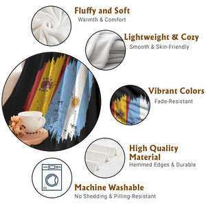 Argentina Spain Dual Heritage Flag Graphic Throw Blanket Vintage Spanish Argetine Match Day Pride